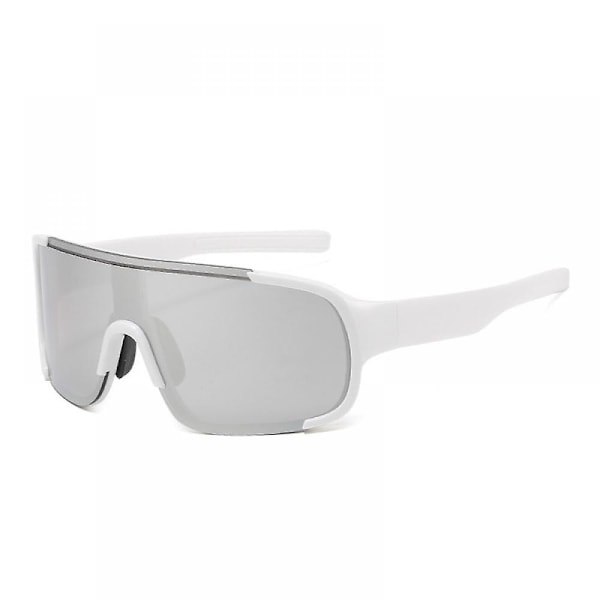 Solglasögon för män, polariserade solglasögon, snygg modern look, bländfria linser, klar utomhusvision, hållbara linser (Silver)
