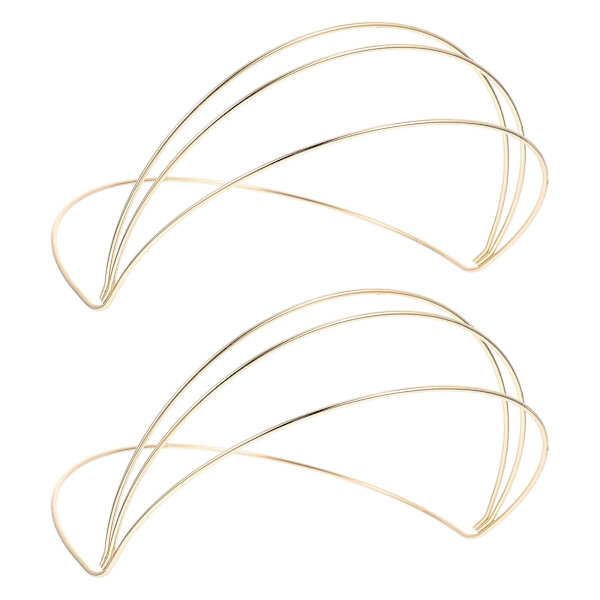 2-delt sæt krone DIY base simple hårbånd tilbehør hovedbeklædning håndværk fremstilling rekvisitter (16X14,5 cm, guld)