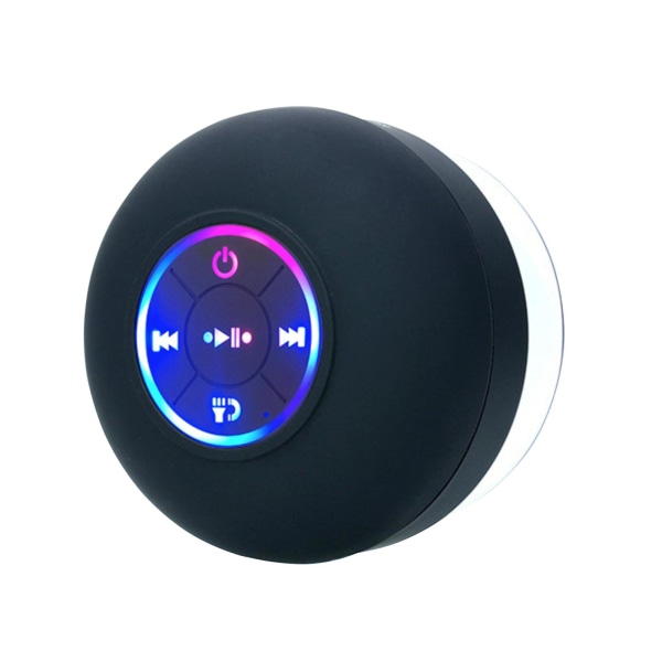 Bluetooth duschhögtalare med färg handsfree högtalartelefon med inbyggd mikrofon Dedikerad sugkopp för duschar Bluetooth 5.0 IPX4（Svart）