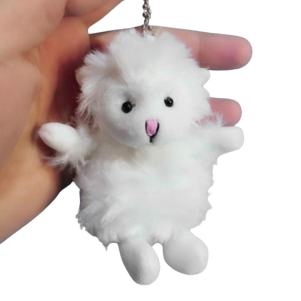 Cute Little Sheep Lamb Plush Stuffed Toy Hanging Doll Bag Pendant Kids Gift（White）