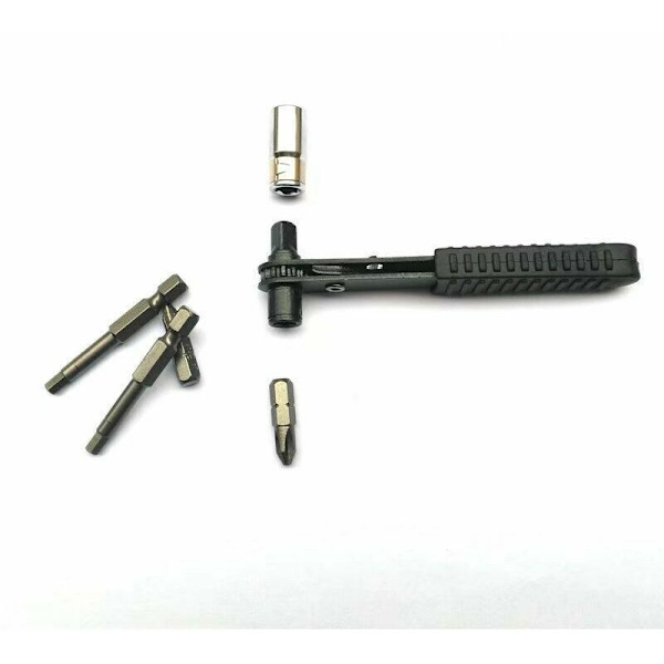 Mini spärr 1/4 tum snäppring skaft skruvmejsel (svart) spärrnyckel för garage handverktyg 1/4 mini spärrnyckel