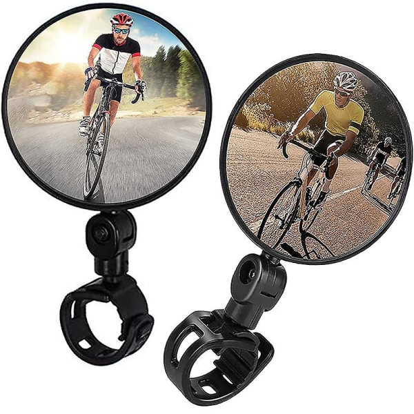 2 Pieces Bike Mirror Cycling Rearview Mirror 360 Degree Rotatable Adjustable Bicycle Mirror Shockproof Wide Angle Acrylic Convex Safety Mirror For Mos