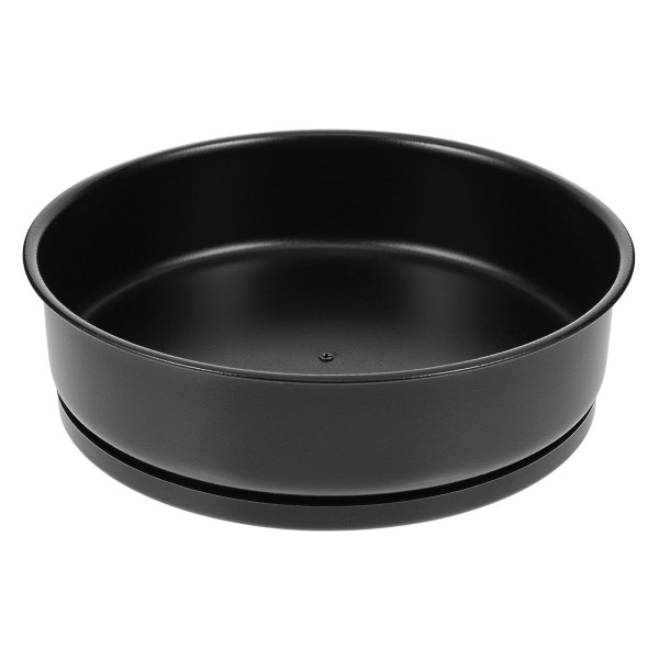 1 pyörivä säilytysalusta luova pyöreä ruostumattomasta teräksestä valmistettu keittiön säilytysalusta (19,5 x 19,5 x 4,5 cm, musta)