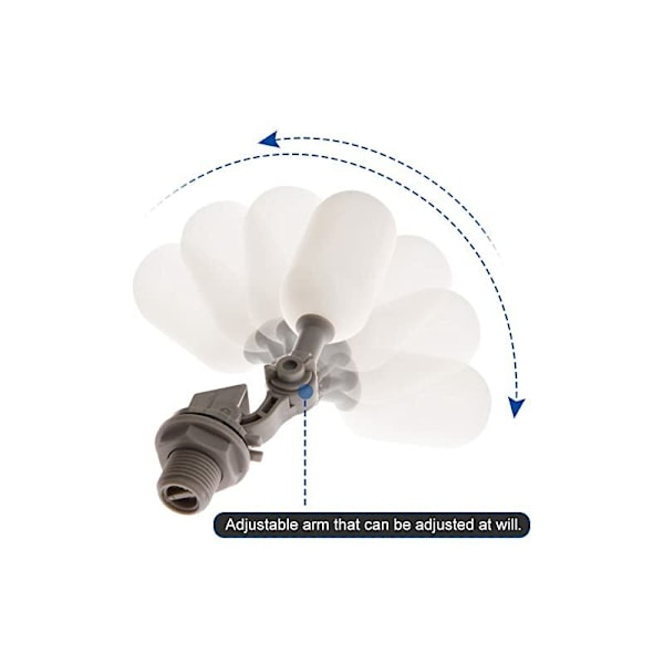 Påfyllningsventil, plastflödesventil för automatisk vattenpåfyllning 1,27 cm