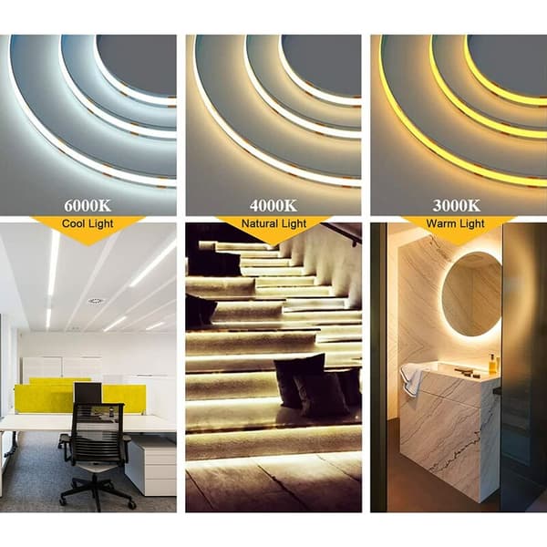 COB LED-remsa, 12V varmvit LED-remsa, 5M