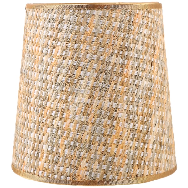 Kotitalouksien koristeellinen kudottu lampunvarjostin kangas kartiomainen lampunvarjostin universal vaihto (14,00X14,00X11,50cm, kuten kuvassa 2)