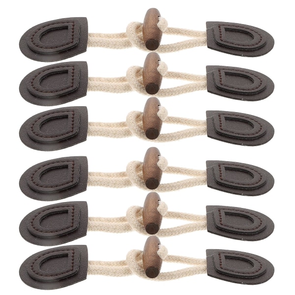 6 par klesbeltespenner, klesbeltespenner, vindjakkebeltespenner (1,1X4X9CM, mørkebrun)