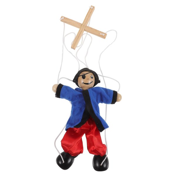 Pirate Marionette Puppet Pirate Marionette Performance Toy Interactive Pirate Toy (21X13CM, Blue)