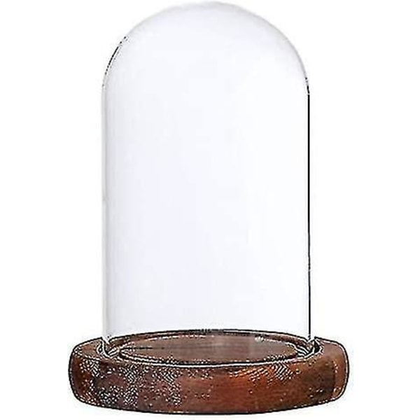 Tenlacum Genomskinlig Glaskupa Med Träbas För Hem Bröllopsfest Dekoration Mittstycke Display Stativ Diy Dekor - (brun A)（Brun a）