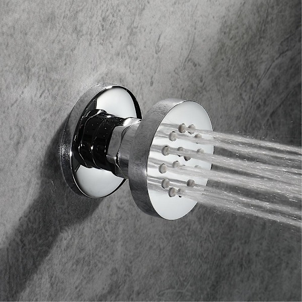 Krom sidoduschmunstycken justerbar mässingskropp rund munstycke spray väggmonterade duschmassagemunstycken för badrumstillbehör, 50x50mm, 1 st
