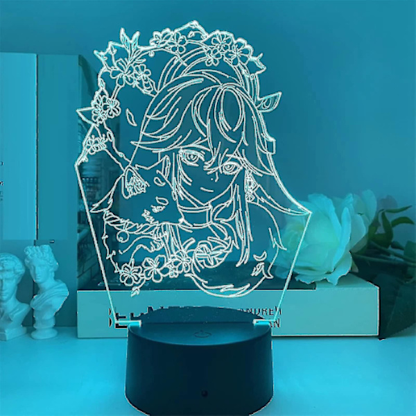 Genshin Impact Yae Miko Led 3d-lampa Lllusion-ljus skrivbordslampa japansk anime-ljus för barnrumsdekor nattlampa födelsedagspresent manga-pryl
