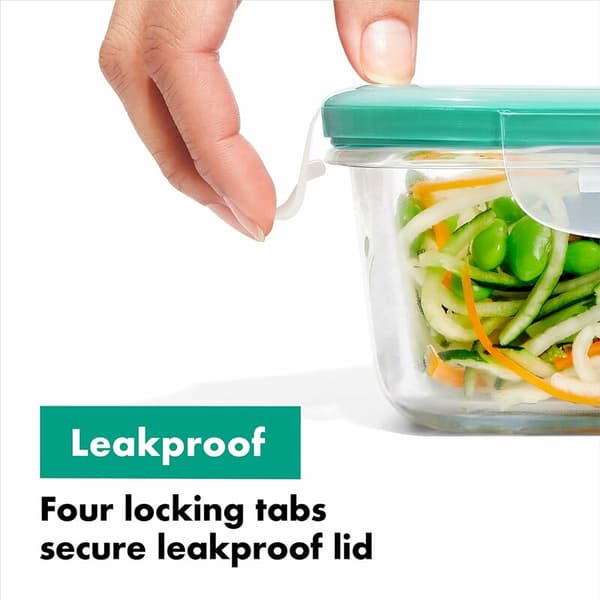 Förvaringslåda Liten Köksförvaringslåda - Rektangulär - Glasburk Kylskåpsorganisatör med lock - 0,37 L