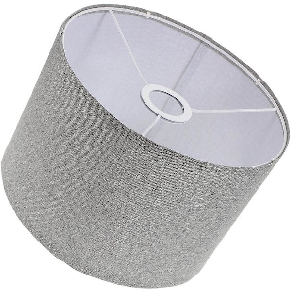 Luonnon pellavan lampunvarjostin pöytävalaisin lattiavalaisin rumpu lampunvarjostin korvaaminen (E27-polttimolle) (26.00X26.00X20.00CM, kuten kuvassa näkyy)