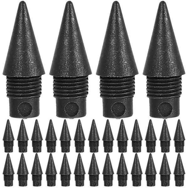 30-pak blyantspidser, blækfri blyantspidser, permanente skrivepidser, skole- og kontorartikler (1,4 x 0,4 cm, sort)