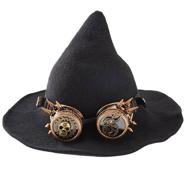 Halloween Häxguiden Hatt Festdräkt Huvudbonad Glasögon Cosplay Rekvisita