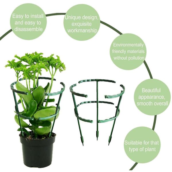 3-pack halvcirkelformade blomkrukor för växtstöd