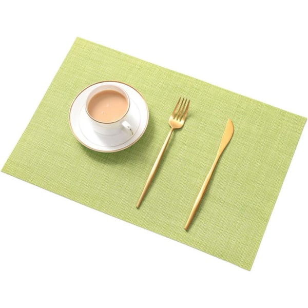 Nytt halkfritt, värmebeständigt och isolerat bordsunderläggset (6 st), grönt, lämpligt för köks- och restaurangbord, tvättbart och snabbtorkande