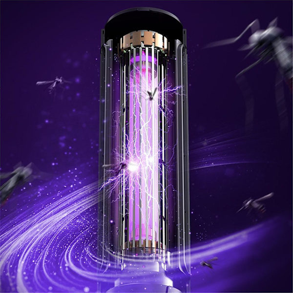 USB-laddningsbar LED-mygglampa Myggfälla Repellent USB Elektrisk För Toalett Kök Kontor Hem Mygglampa Ljus FAN0809（Svart）