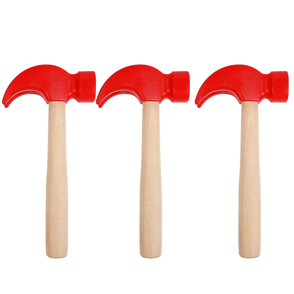 3-pak træhammerlegetøj til reparationsværktøj til børns træhåndtag (16,5 x 8 cm, som vist på billedet)