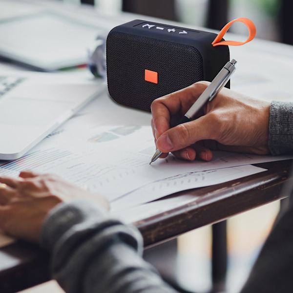 Tyg Bluetooth-högtalare, bärbar kortinsats, USB-minihögtalare, elektronisk gåvohögtalare（Svart）