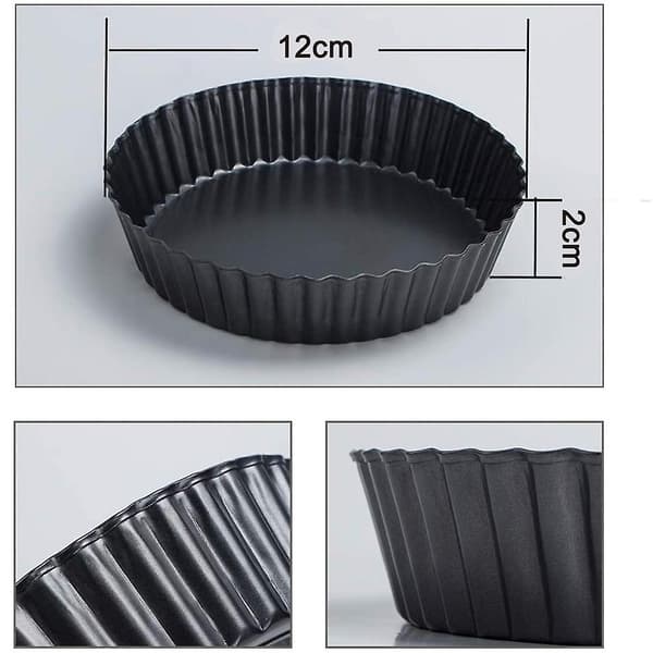 4 stk. Mini-bageforme til mini-tærter, mini-cupcakes, småkager og budding - bageforme til muffins (12 cm * 2 cm)