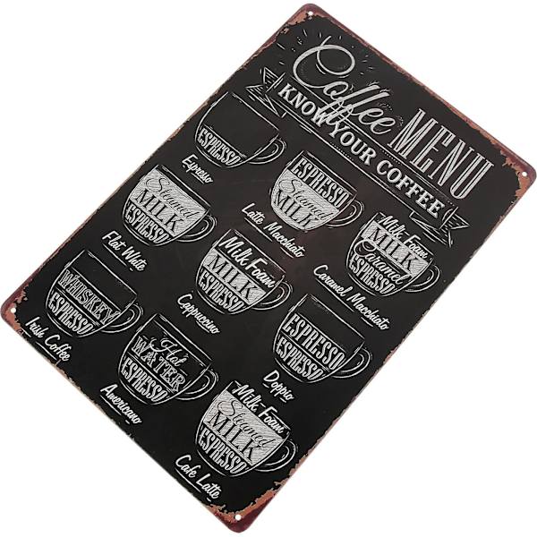 Vintage-juliste, taulu, keittiö, ravintola, seinäjuliste, kahvilista, taidekuva, metallikyltti, seinätaide (kuten kuvassa)