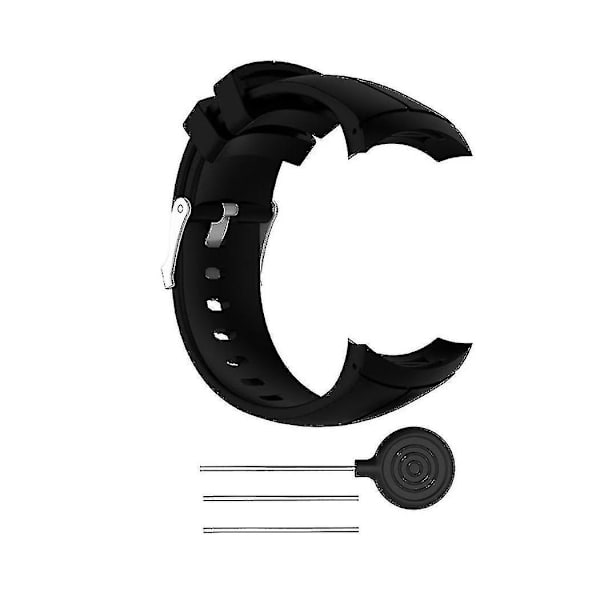 Håndleddsrem for Suunto Spartan Ultra Silikon Smart Watch Band Anti-ripe Strop_dxm（Svart）