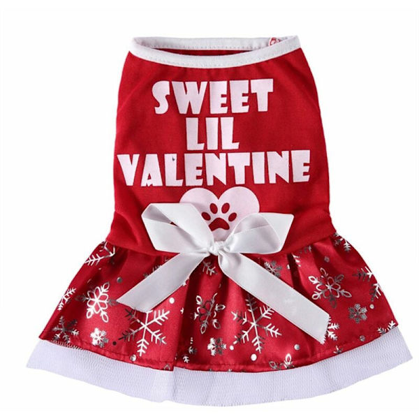 Hundkostym Halloween Kattkläder Jul Semester Temafest Snöflingaklänningar med rosett (XL)