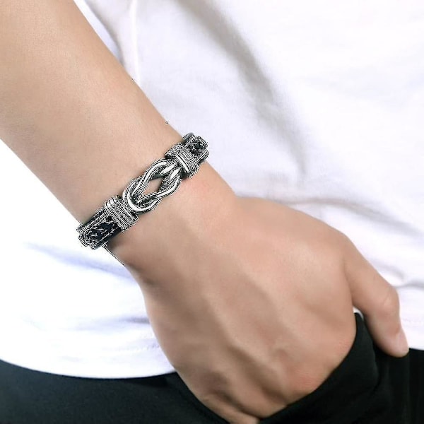 Till min son, till mitt barnbarn, armband, älskar dig för alltid, flätat läderarmband (älskar min son, inget kort)