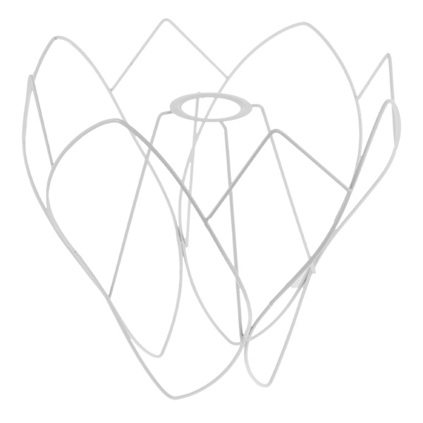 Wire lampeskærm ramme DIY E27 lanterne DIY lysekrone lampeskærm tilbehør (26.00X26.00X26.00CM, hvid)