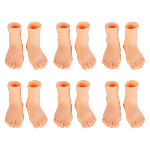 6 pairs of interactive finger puppet mini feet left and right feet storytelling props (12X6CM, as shown in the picture)