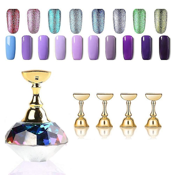 Nagelkonst Display Stativ Magnetisk Nagelkonst Stativ Nagelkonst Tips Övningsstativ Med Kristallbas Rose N