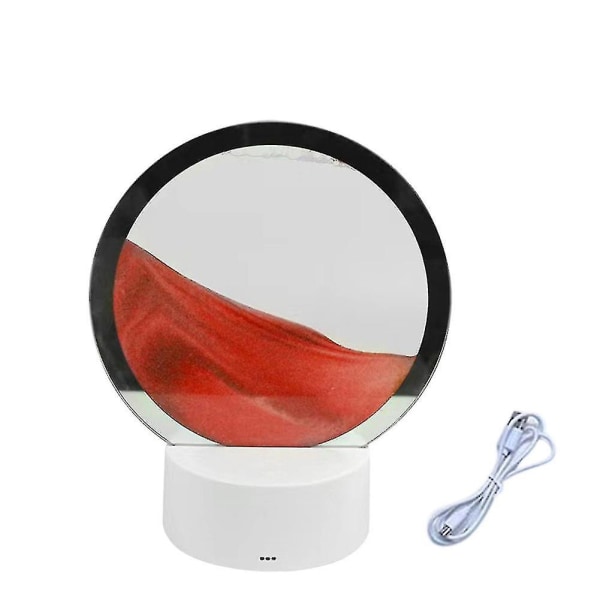 Led Rgb Sandscape Lamppu Liikkuva Sand Art Yövalo 7 värillä Tiimalasivalo 3D Merinäyttö Joulukuu
