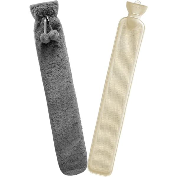 Varmtvannsflaske Ekstra lang Supermyk Fleece Komforttrekk 78 cm Stor varmtvannsflaske Varmer hender og føtter for å lindre nakke- og skuldersmerter