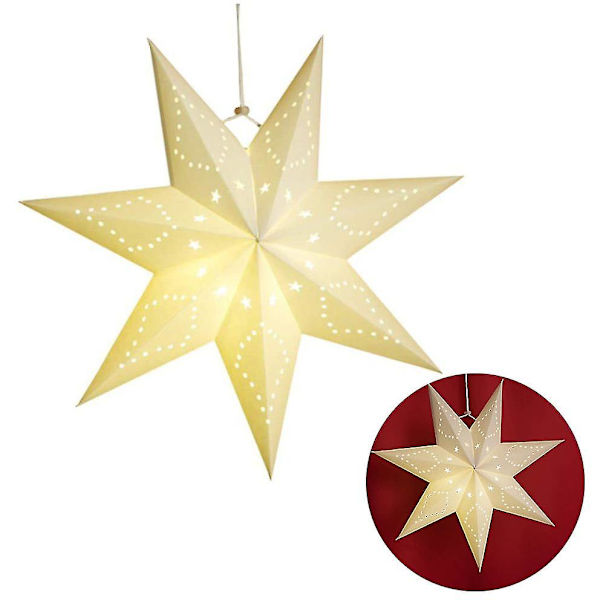 45cm Pappersstjärnlampa Pappersjulstjärnor Med Belysning 3d Lysande Stjärnfönster