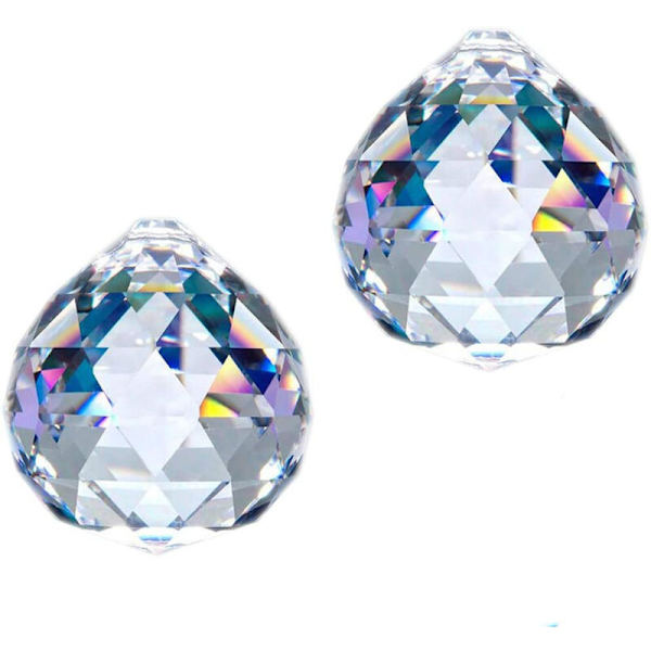 Klar glas kristallkula prisma hänge solfångare 40mm set om 2