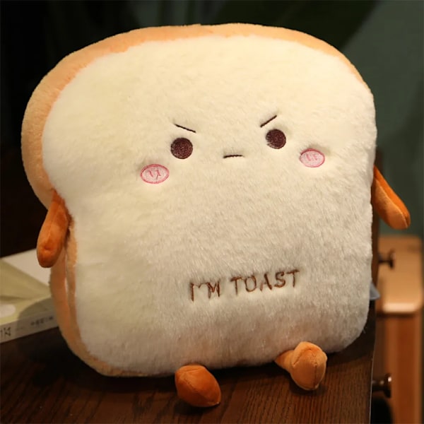 Rolig Toast Reseplats Varm Handske Sov Kudde Söt Fluffig Bröd