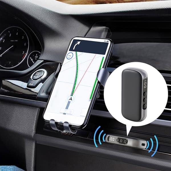 Bluetooth 5.3 Sändare Mottagare 2-i-1 Handsfree Samtal AUX Interface LED Display Ljudadapter（Svart）