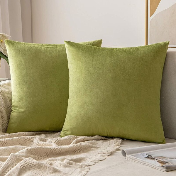 Kuddfodral Soffa Kuddfodral Vardagsrum Kuddfodral Modern Hem Elegant Mjuk Hållbar Sammet Osynlig Dragkedja 2st 50x50cm Grön