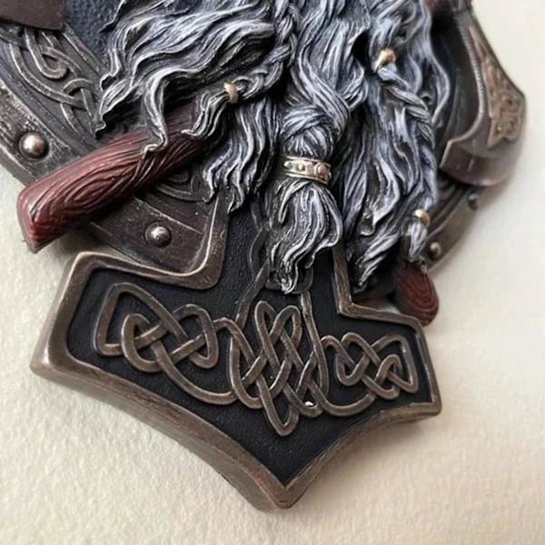 Viking Berserker Dobbelt Økse Væg Dekorative Resin Ornamenter Hjem Dekorationer, 50% Tilbud