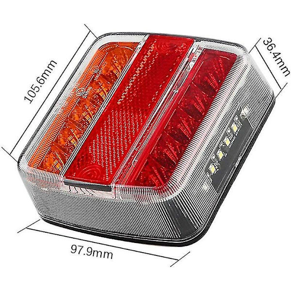 12V/24V LED-perävaunun takavalopaketti 7-napainen pistoke magneettipidikkeellä autoon, kuorma-autoon (keltainen ja punainen LED, pahvilaatikko)