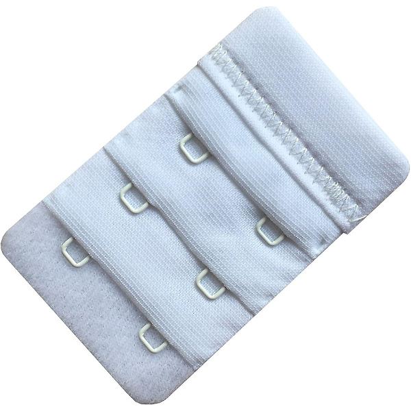 Hvit 3-pak myke og komfortable BH-forlengere for kvinner med 2 kroker, 6,1 cm x 3,8 cm