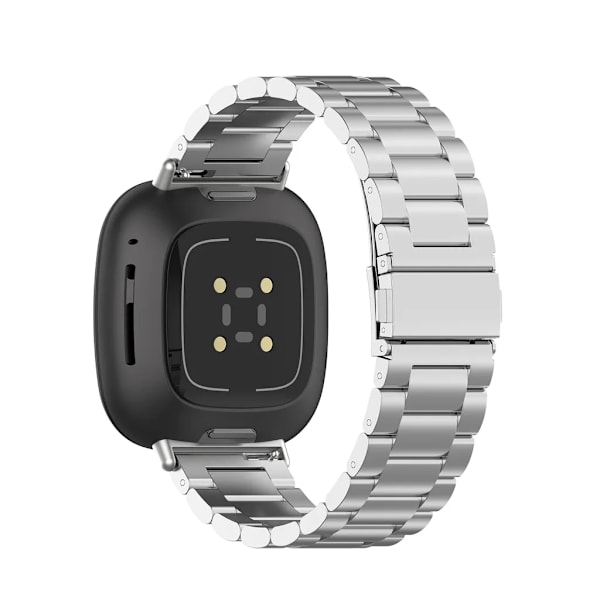 Tre pärlor i rostfritt stål armband för Fitbit versa4/sense2/versa3/sense (Silver) Silver