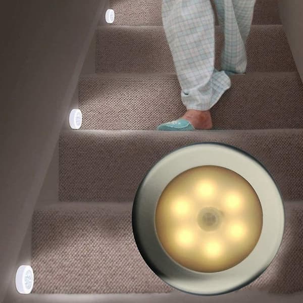 Dewanxin natlys med bevægelsessensor. 6 LED-bevægelsessensor trappe lys