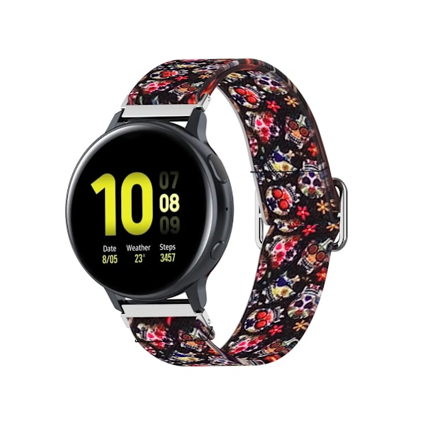Kompatibel med Samsung Galaxy Watch Active2 Active Mjuk Elastisk Andningsbar Rem Ersättning Dödskalle Färg Rem Färg