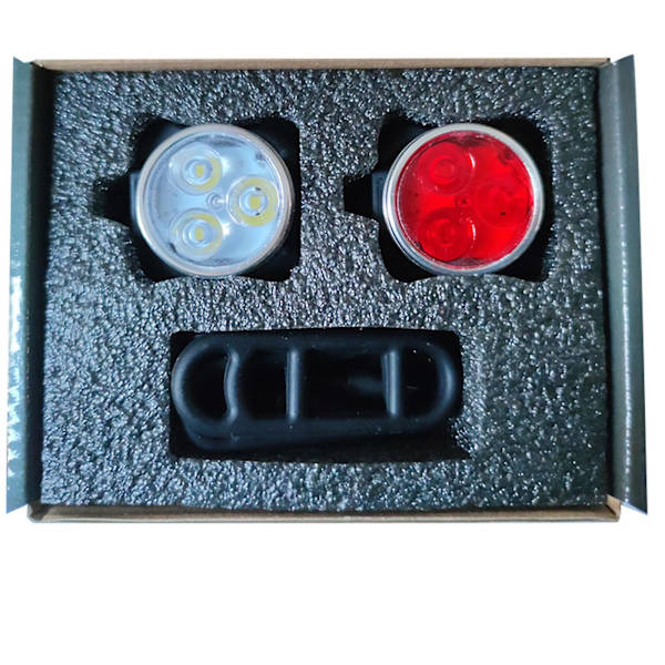 2xUSB ladattava LED-polkupyörän valosarja Etuvalo Takavalo Varoituspolkupyörän valo