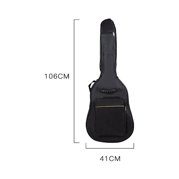 Gitarrväska Oxford Nylon Vattentät Gitarrfodral med Externa Fickor Överdrag för Klassisk och Folk Akustisk Gitarr 39'' 40'' 41'', (41 tum svart) 1st