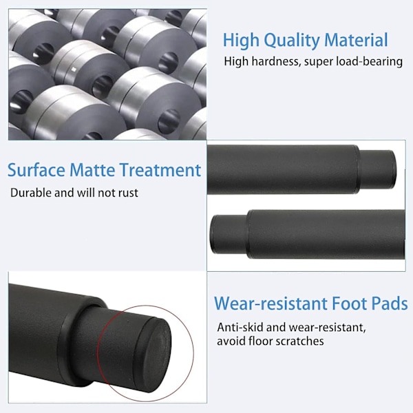 Sengestøtteben: Justerbare Heavy Duty Metalmøbelben til bord, sofa, bordplade, seng, skab, skrivebord, 1 stk. 18cm-33cm (sort)