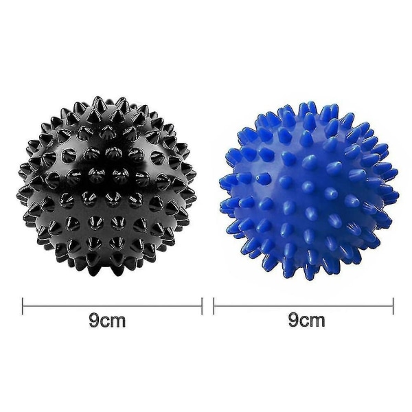 Pakke med 2 piggete harde massasjeballer for plantar fasciitt, muskelsmerter