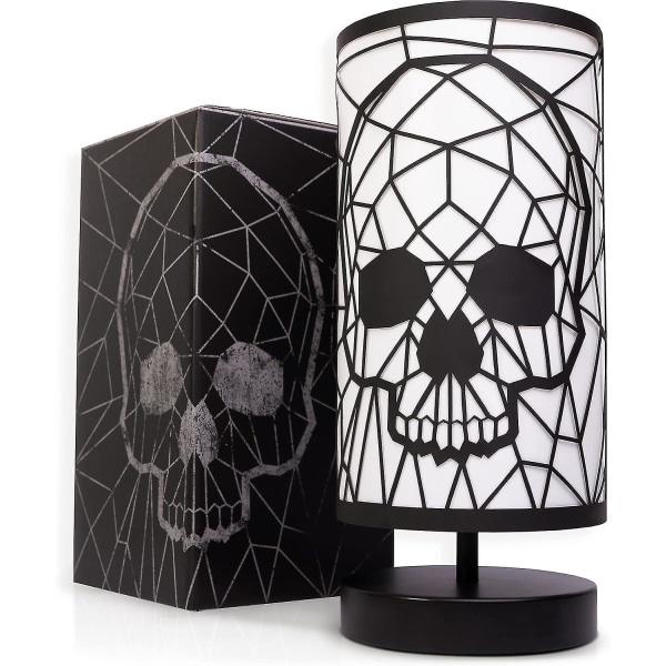 Metallic Black Skull Lamp - Gothic Decor - Skull Decor - Gothic Lamp - Goth Room Decor - Skeletlampe